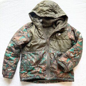 The North Face Reversible Kids Hooded Jacket 6T Camo & Olive